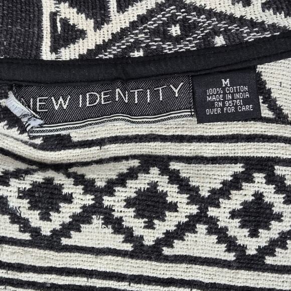 NEW IDENTITY Womens Geometric Print Jacket Black White Cotton Size M Tapestry - Picture 4 of 9